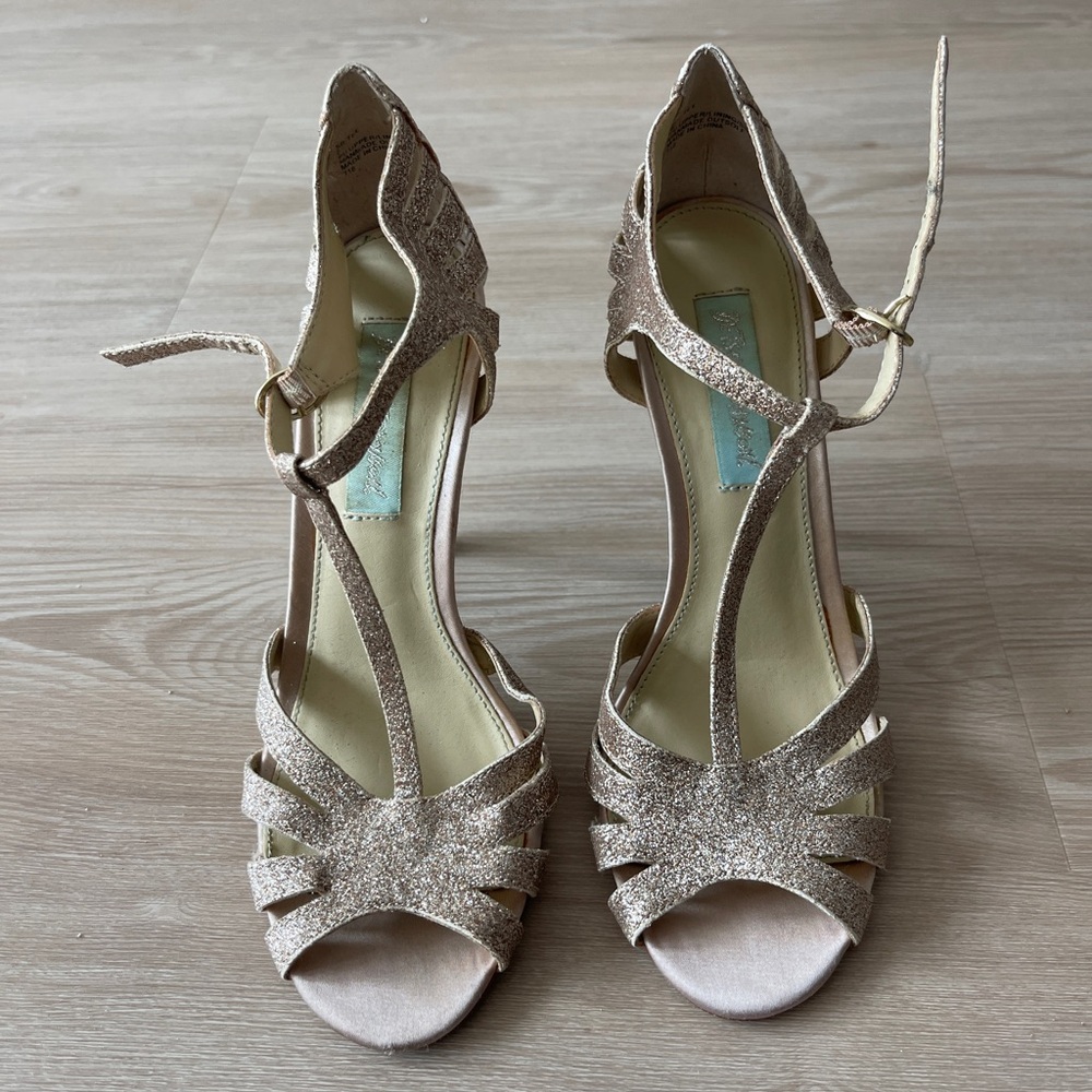 Betsey Johnson Glittery Gold Heels